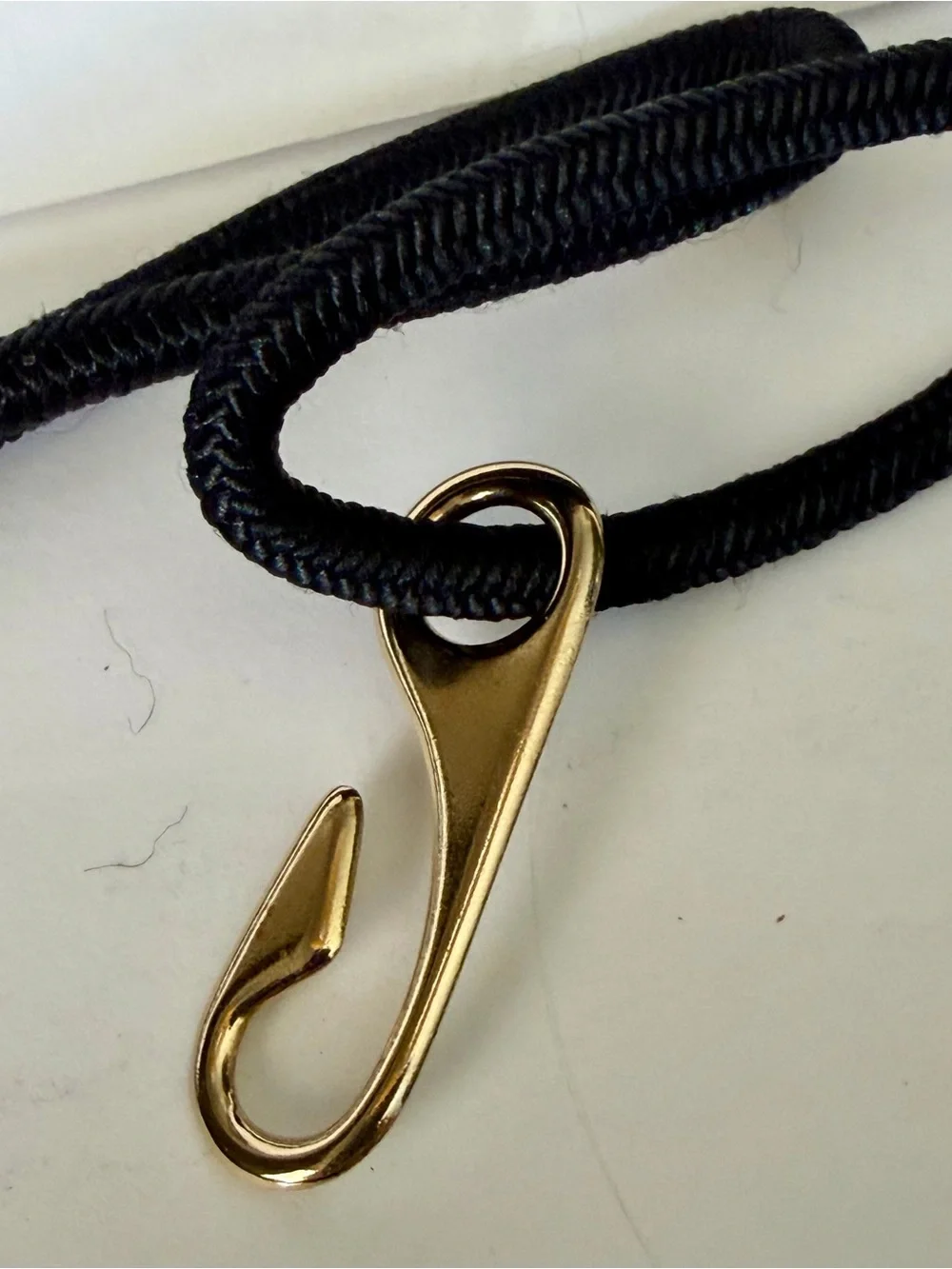 Vintage Black and Gold Braided Pearl-Accent Belt Stretch